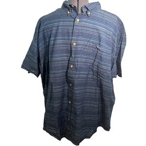 The Foundry Supply Co. Short Sleeve Button Down Blue Stripe